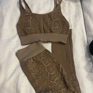 Snake Athleisure Set- Nude|Sand Color Small